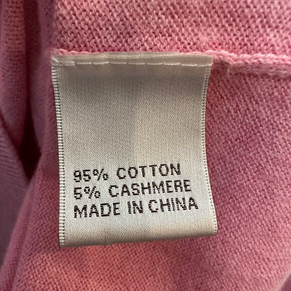 Peter Millar Sweater Pink Cotton Cashmere Mens Knit Pullover V Neck Pullover XXL - Picture 4 of 6